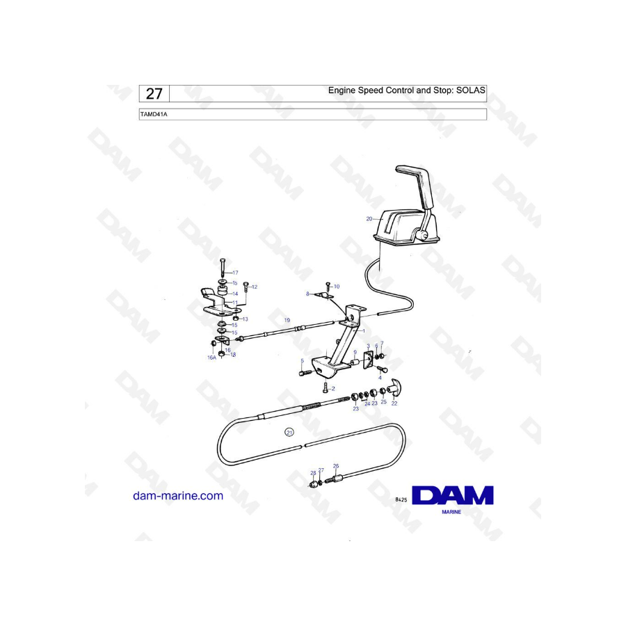 Volvo Penta TAMD41A - Engine speed control & stop : SOLAS