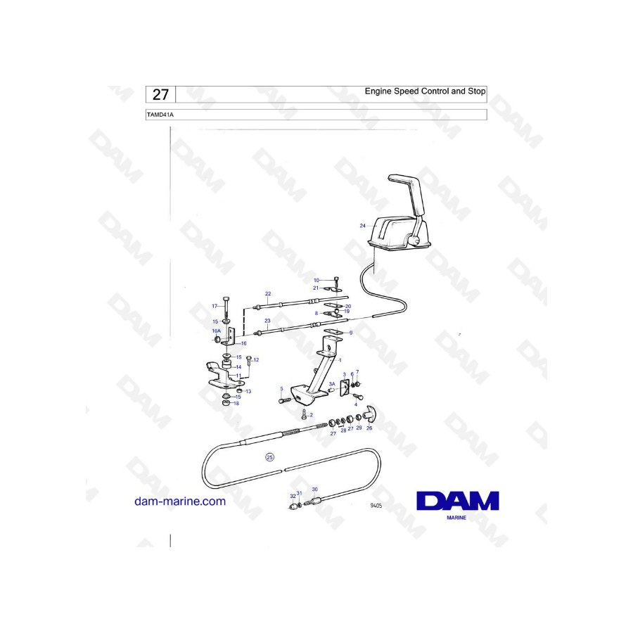 Volvo Penta TAMD41A - Engine speed control & stop
