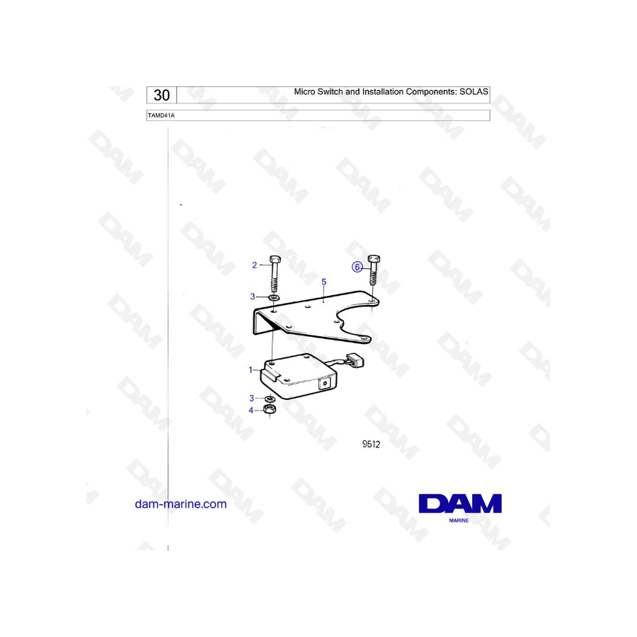Volvo Penta TAMD41A - Microinterruptor y componentes de instalación: SOLAS