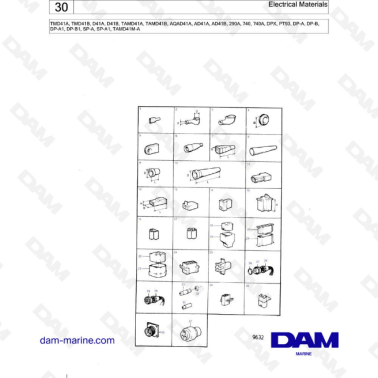 Volvo Penta TMD41A / TMD41B / D41A / D41B / TAMD41A / TAMD41B / AQAD41A / AD41A / AD41B - Electrical materials