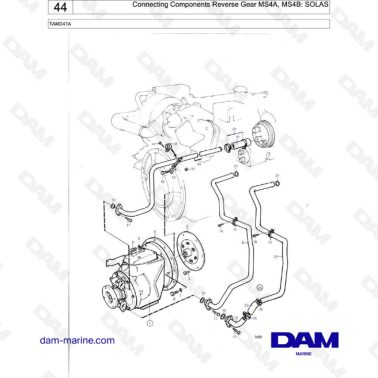 Volvo Penta TAMD41A - Connecting components reverse gear MS4A, MS4B : SOLAS