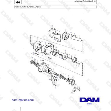 Volvo Penta TAMD41A / TAMD41B / AQAD41A / AD41B - Universal drive shaft kit