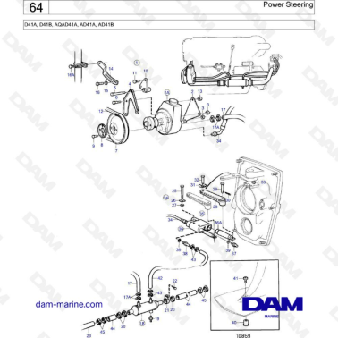 Volvo Penta D41A/D41B/AQAD41A/AD41A/AD41B - Power steering