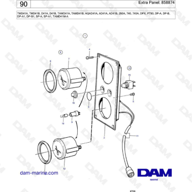 Volvo Penta TMD41A/TMD41B/D41A/D41B/TAMD41A/TAMD41B/AQAD41A/AD41A/AD41B - Extra panel