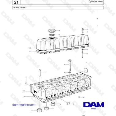 Volvo Penta TMD40B / TMD40C - Cylinder head