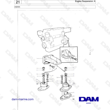 Volvo Penta AQD40A - Engine suspension : A