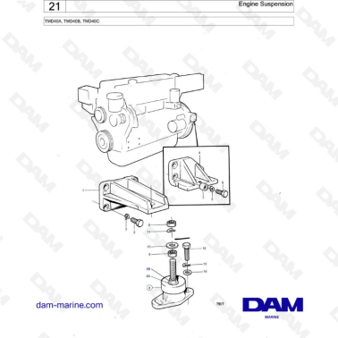 Volvo Penta TMD40A / TMD40B / TMD40C - Engine suspension