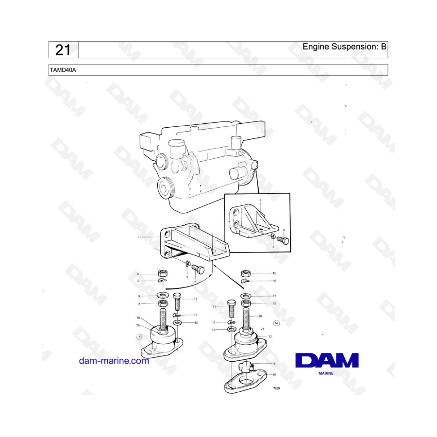 Volvo Penta TAMD40A - Engine suspension : B