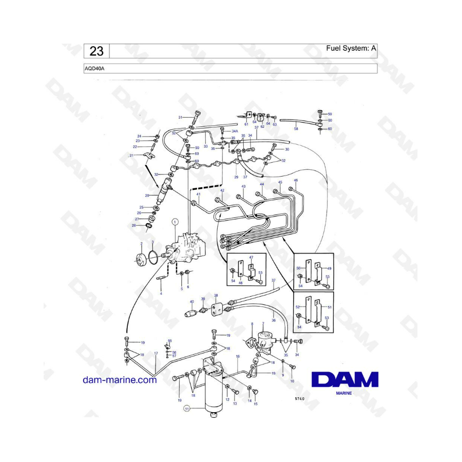 Volvo Penta AQD40A - Fuel system : A 