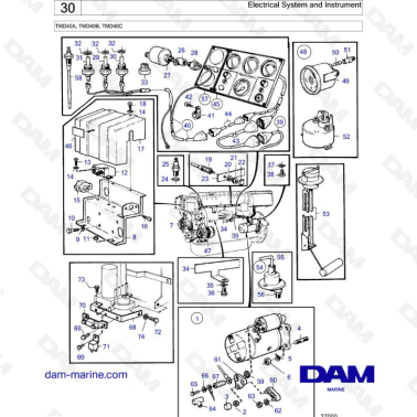 Volvo Penta TMD40A/TMD40B/TMD40C - Electrical system & instrument