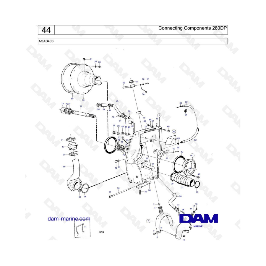 Volvo Penta AQAD40B - Componentes de conexión 280DP