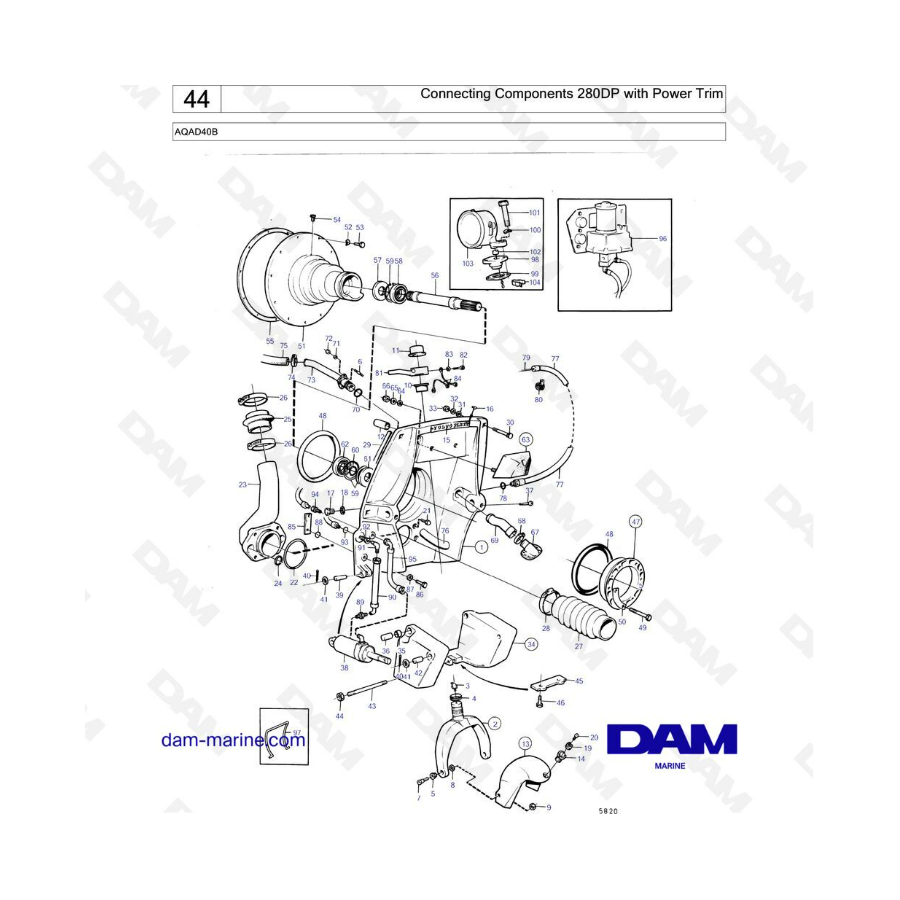 Volvo Penta AQAD40B - Componentes de conexión 280DP con compensación de potencia 