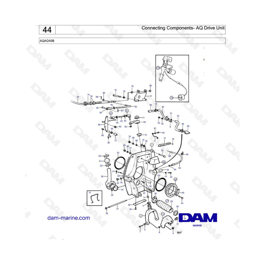 Volvo Penta AQAD40B - Connecting components - AQ Drive unit