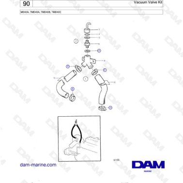 Volvo Penta MD40A/TMD40A/TMD40B/TMD40C - Vacuum valve kit
