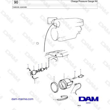 Volvo Penta TAMD40B/AQAD40B - Charge pressure gauge kit