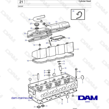 Volvo Penta KAD32P - Cylinder head