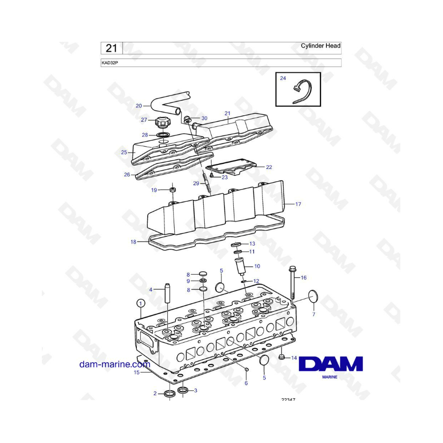 Volvo Penta KAD32P - Cylinder head