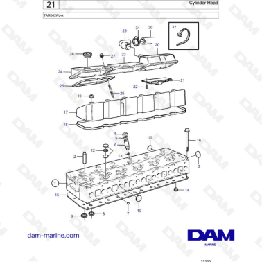 Volvo Penta TAMD42WJ-A - Cylinder head