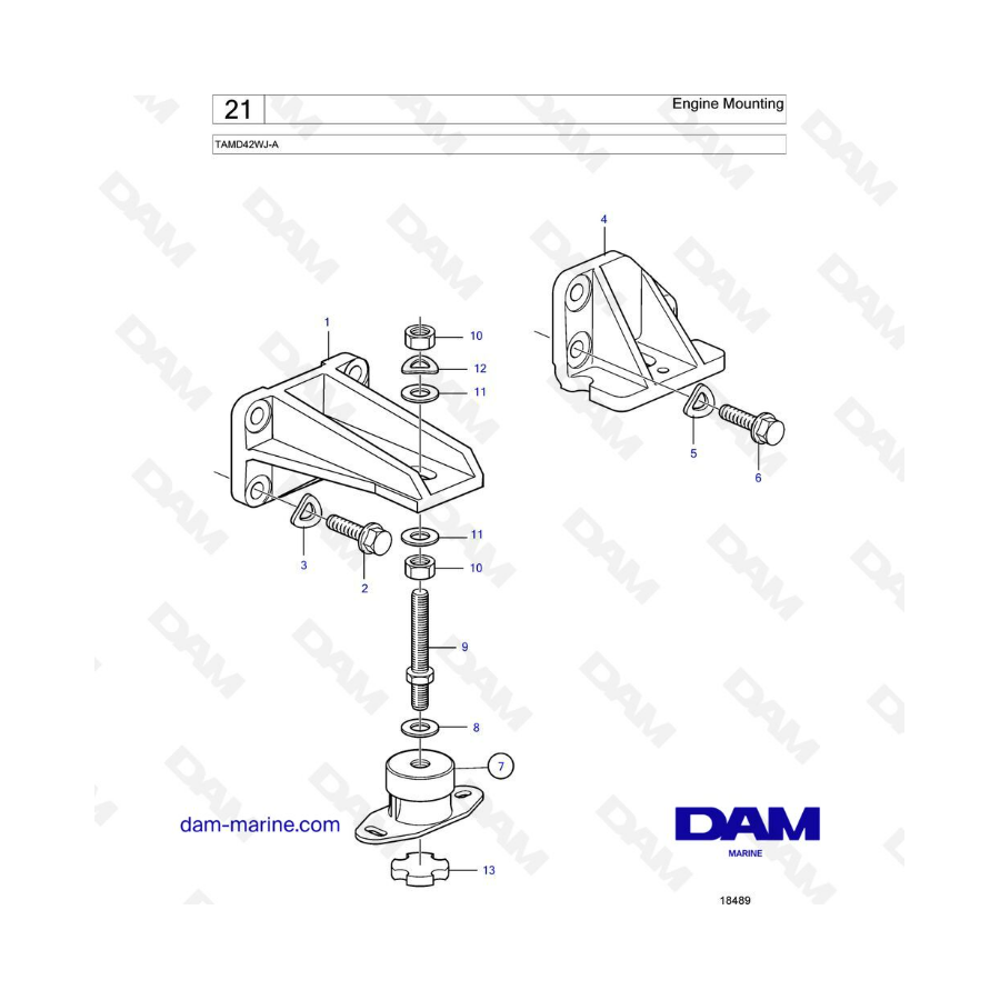 Volvo Penta TAMD42WJ-A - Engine mounting