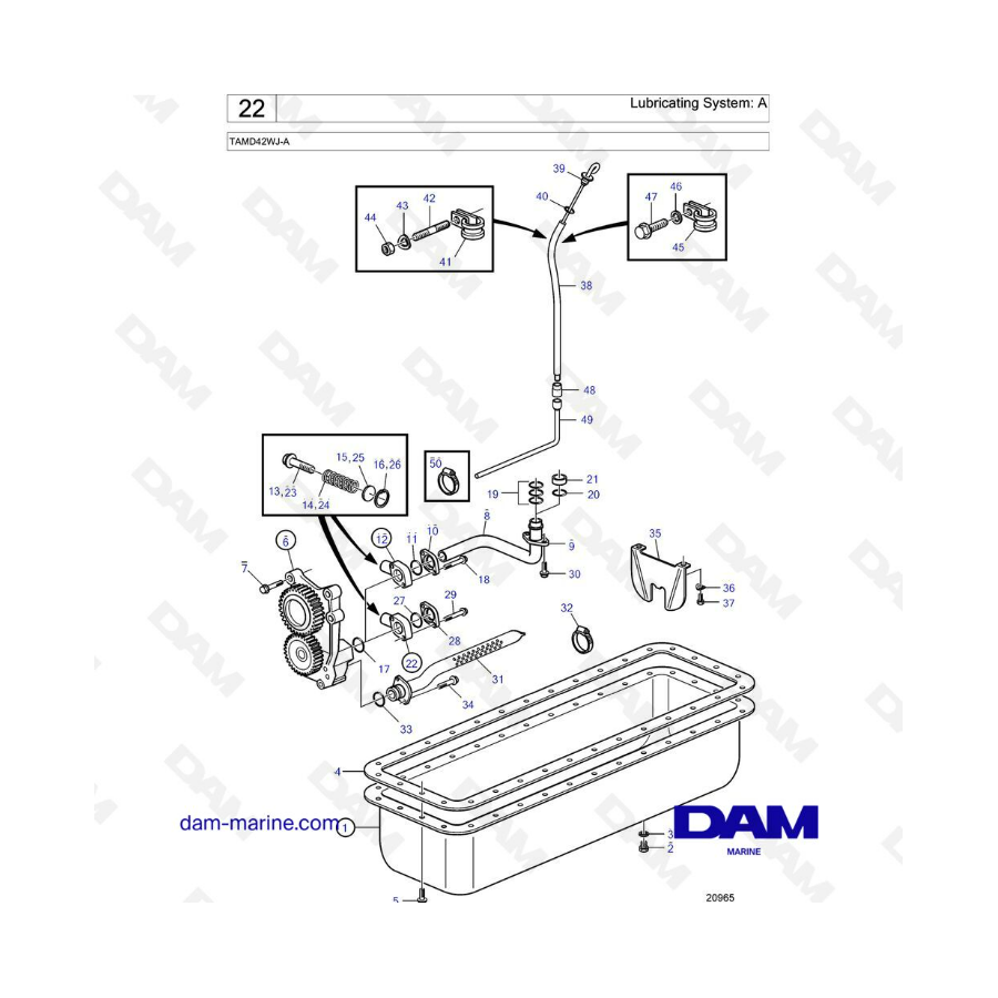 Volvo Penta TAMD42WJ-A - Lubricating system: A