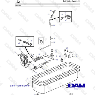 Volvo Penta KAD44P-B - Lubricating system: B