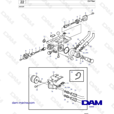 Volvo Penta KAD32P - Oil filter