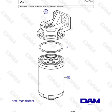 Volvo Penta TAMD42WJ-A/KAD43P-A/KAMD43P-A/KAD44P-C/KAD300-A/KAMD300-A - Fuel filter