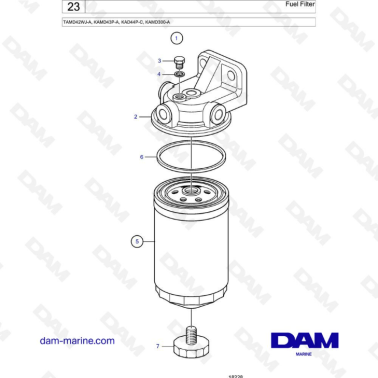 Volvo Penta TAMD42WJ-A / KAMD43P-A / KAD44P-C / KAMD300-A - Fuel filter
