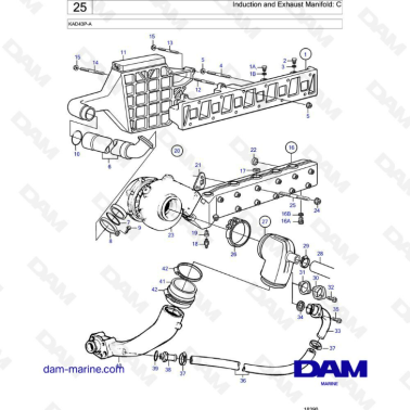 Volvo Penta KAD43P-A - Induction & exhaust manifold: C
