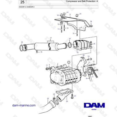 Volvo Penta KAD43P-A/KAMD43P-A - Compressor & belt protection: A