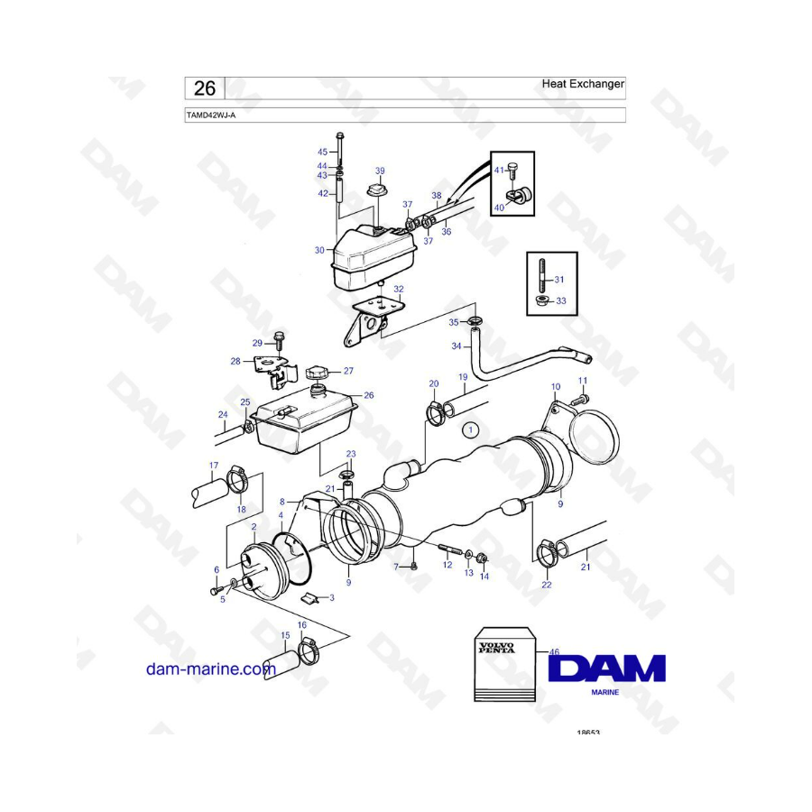 Volvo Penta TAMD42WJ-A - Heat exchanger
