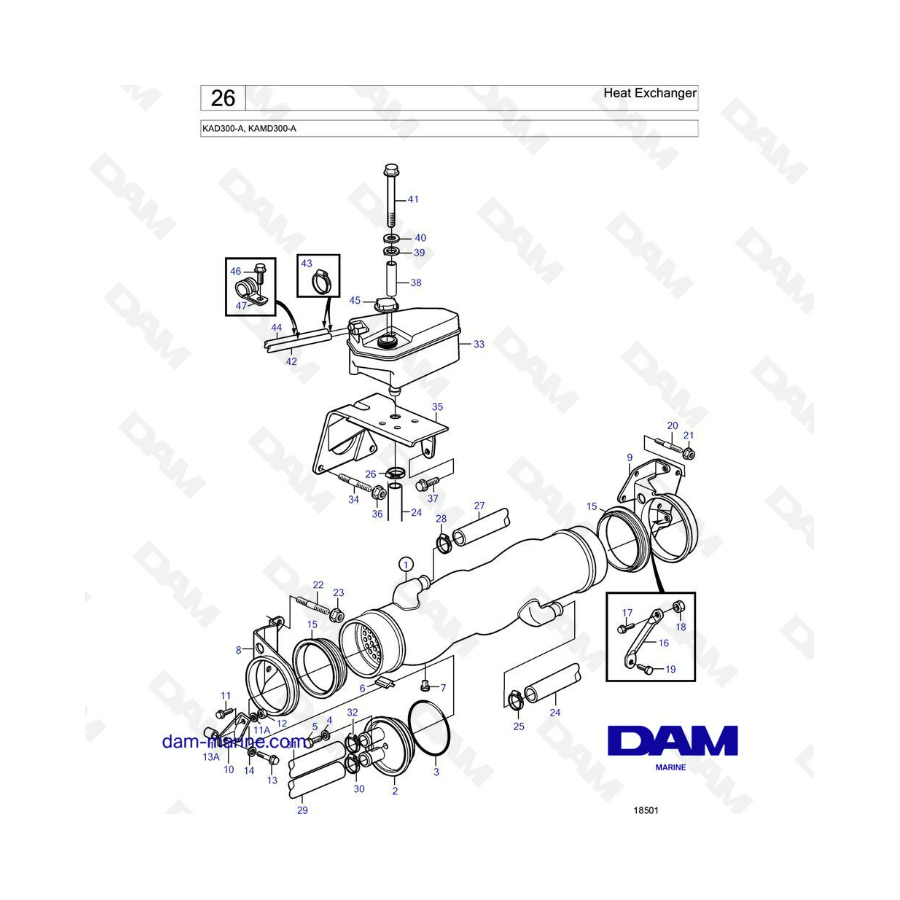 Volvo Penta KAD300-A/KAMD300-A - Heat exchanger
