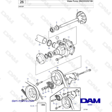 Volvo Penta KAD32P - Water pump SN2203202198