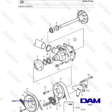 Volvo Penta KAD300-A / KAMD300-A - Water pump