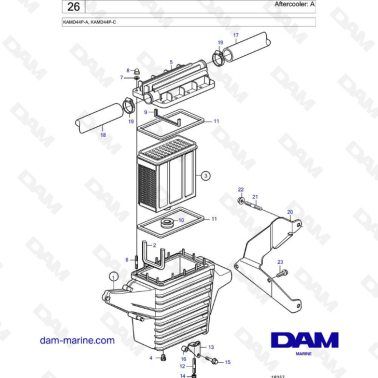 Volvo Penta KAMD44P-A / KAMD44P-C - Aftercooler : A