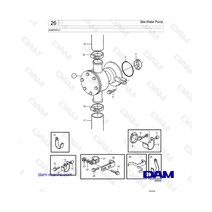 Volvo Penta KAMD300-A - Sea water pump