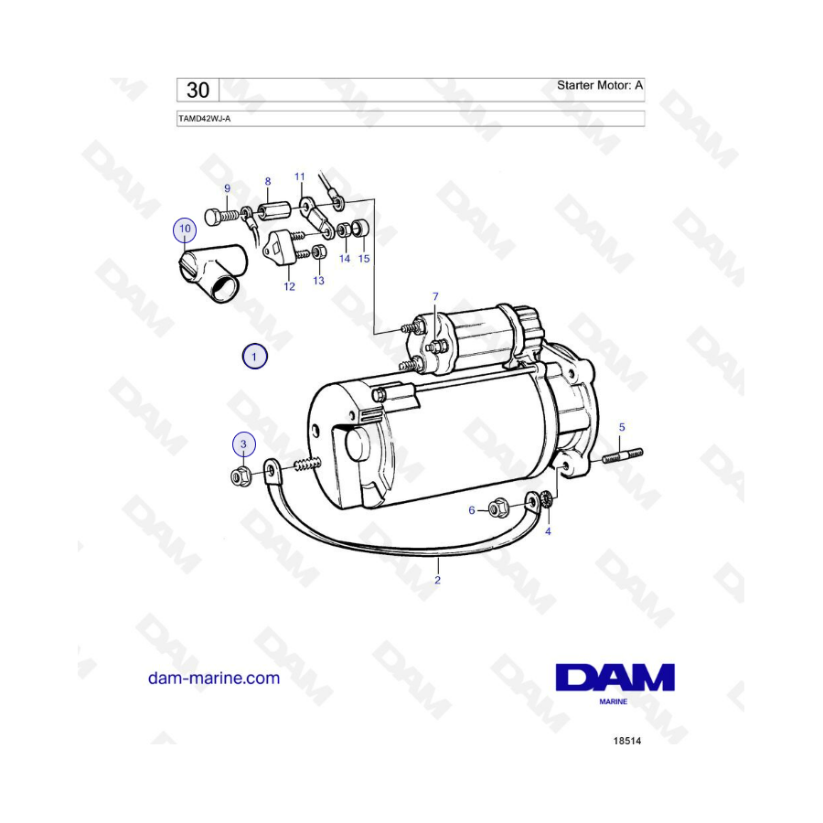 Volvo Penta TAMD42WJ-A - Motor de arranque: A 