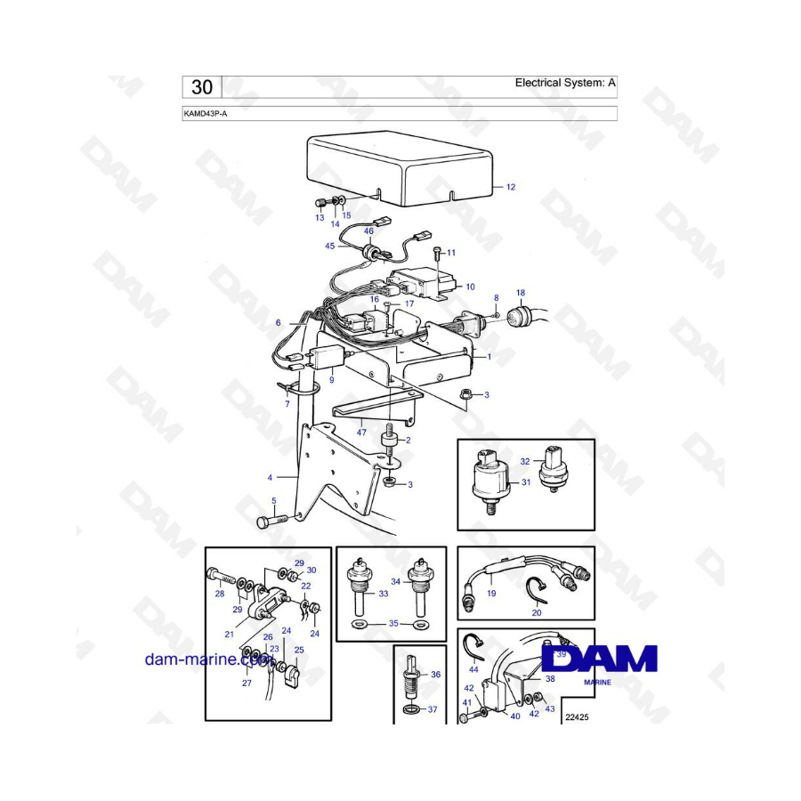 Volvo Penta KAMD43P-A - Sistema eléctrico: A 
