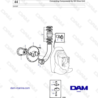 Volvo Penta KAD32P - Connecting components for SX