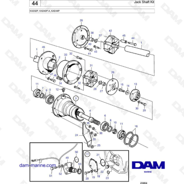 Volvo Penta KAD32P/KAD43P-A/KAD44P - Jack shaft kit