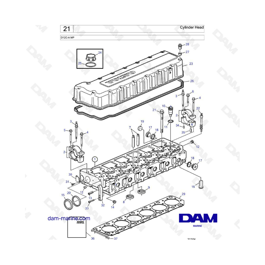 Volvo Penta D12C-A MP - Culata 