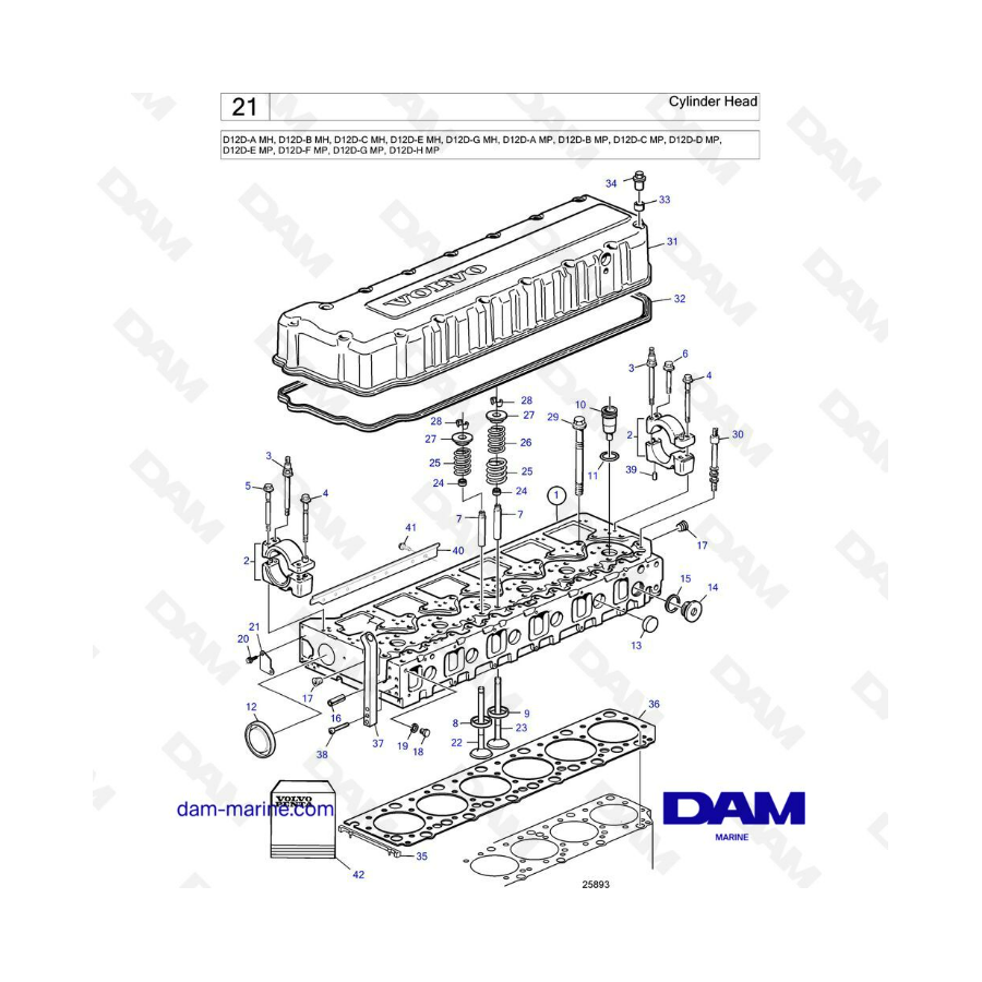 Culata Volvo Penta D12D-A/D12D-B/D12D-C/D12D-E/D12D-G MH/MP