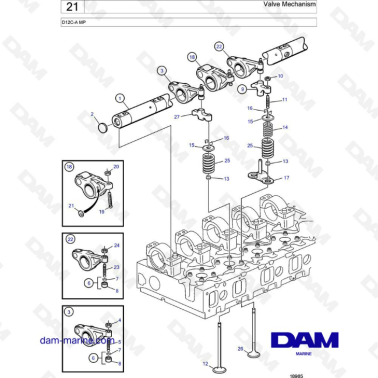 Volvo Penta D12C-A MP - Valve mechanism