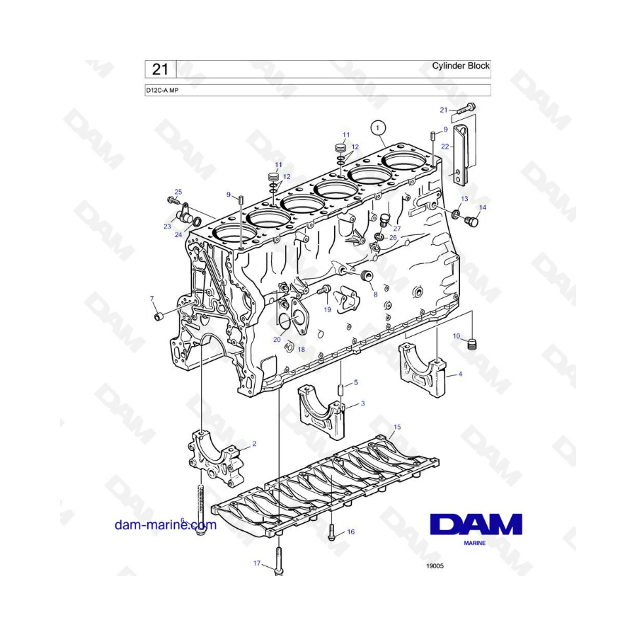 Volvo Penta D12C-A MP - Cylinder block