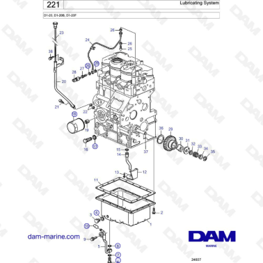 Volvo Penta D1-20 / D1-20B / D1-20F - Lubricating system