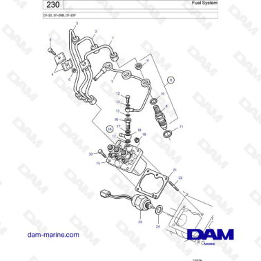 Volvo Penta D1-20/D1-20B/D1-20F - Fuel system
