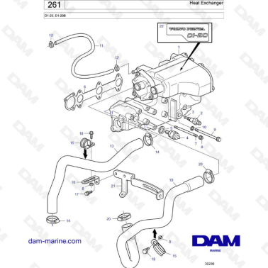 Volvo Penta D1-20 / D1-20B - Heat exchanger
