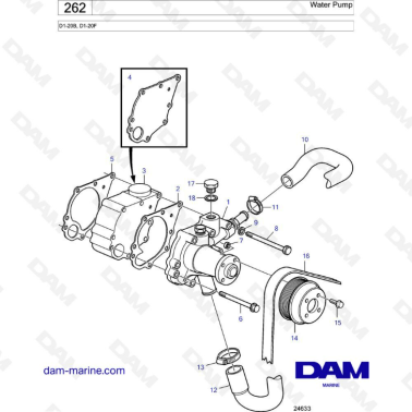 Volvo Penta D1-20B/D1-20F - Water pump