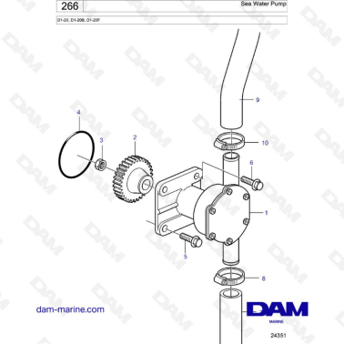 Volvo Penta D1-20/D1-20B/D1-20F - Sea water pump