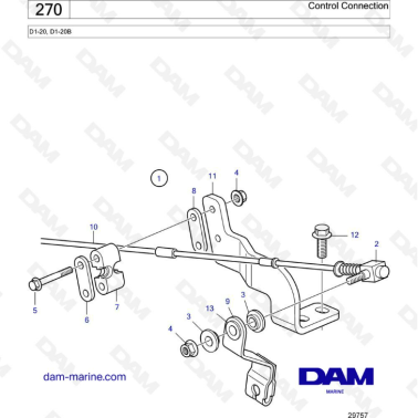 Volvo Penta D1-20/D1-20B - Control connection